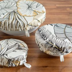 Charlotte / couvre-plat en tissu Bio Plante Doré - Lot de 3